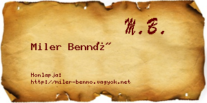 Miler Bennó névjegykártya